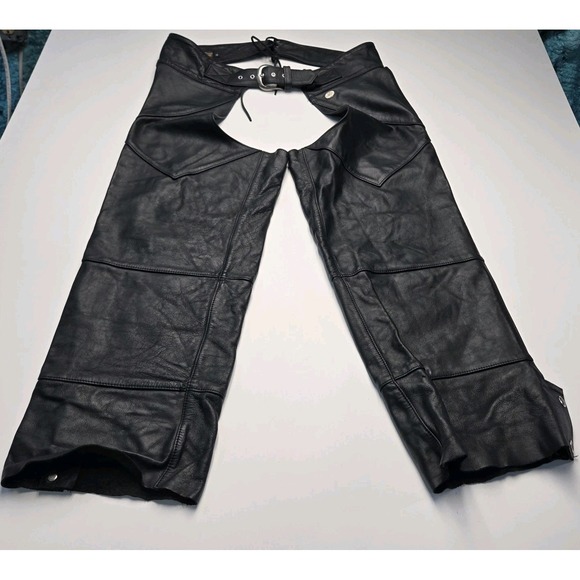 Harley-Davidson Other - Harley Davidson Leather Chaps  XL Made In USA Black Biker HD